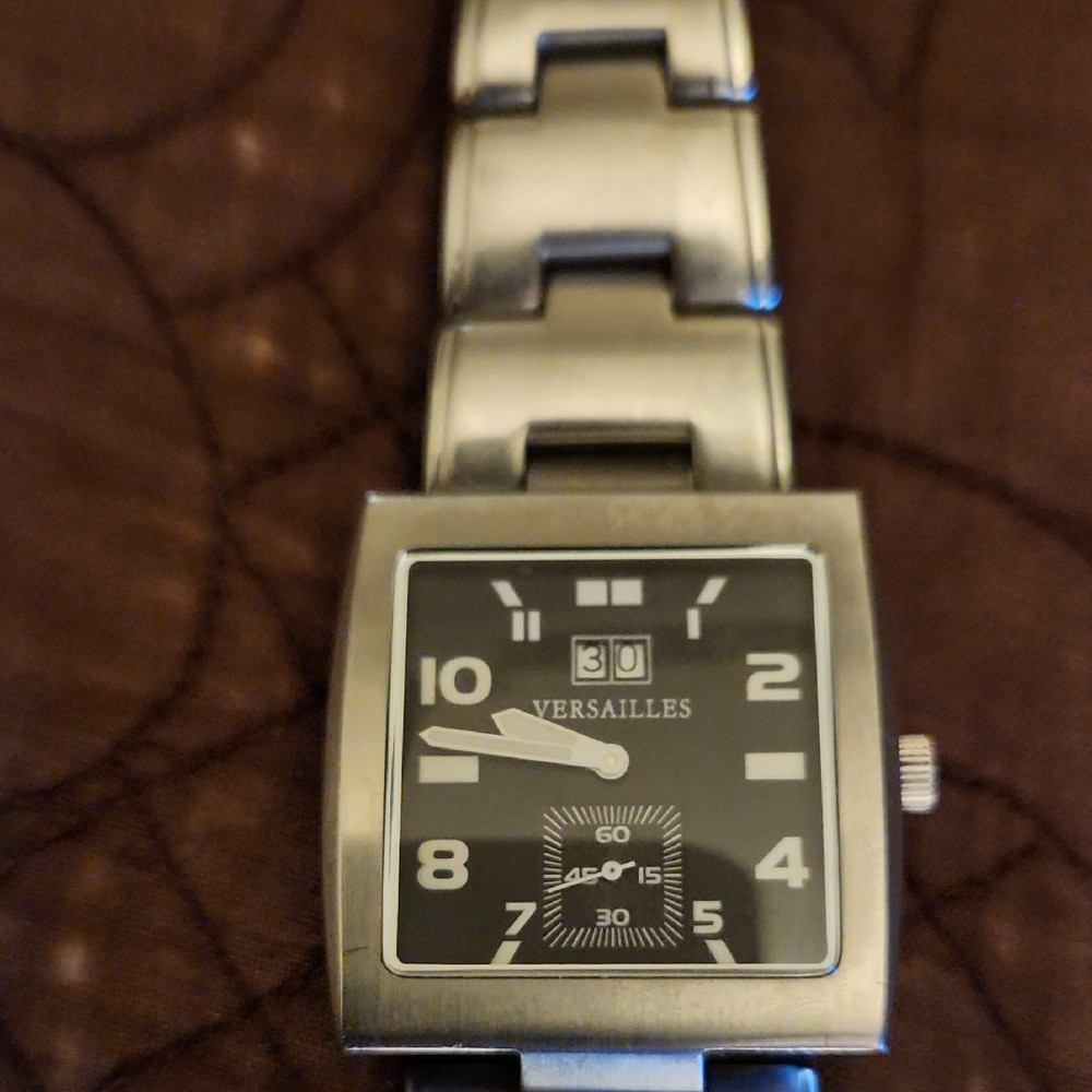 Vintage Versailles Stainless Steel Wrist Watch Bath Waterproof French Movement